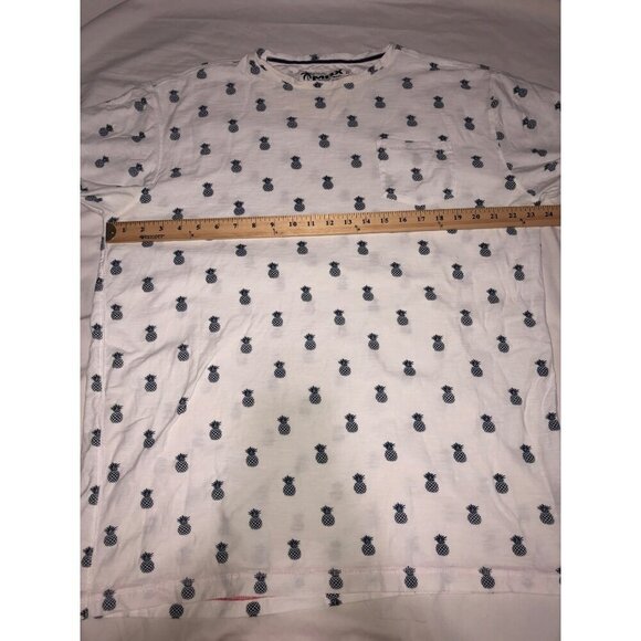 Original MBX Pineapple Print T-Shirt Mens XXL White Blue Short Sleeve Round Neck - Picture 4 of 9